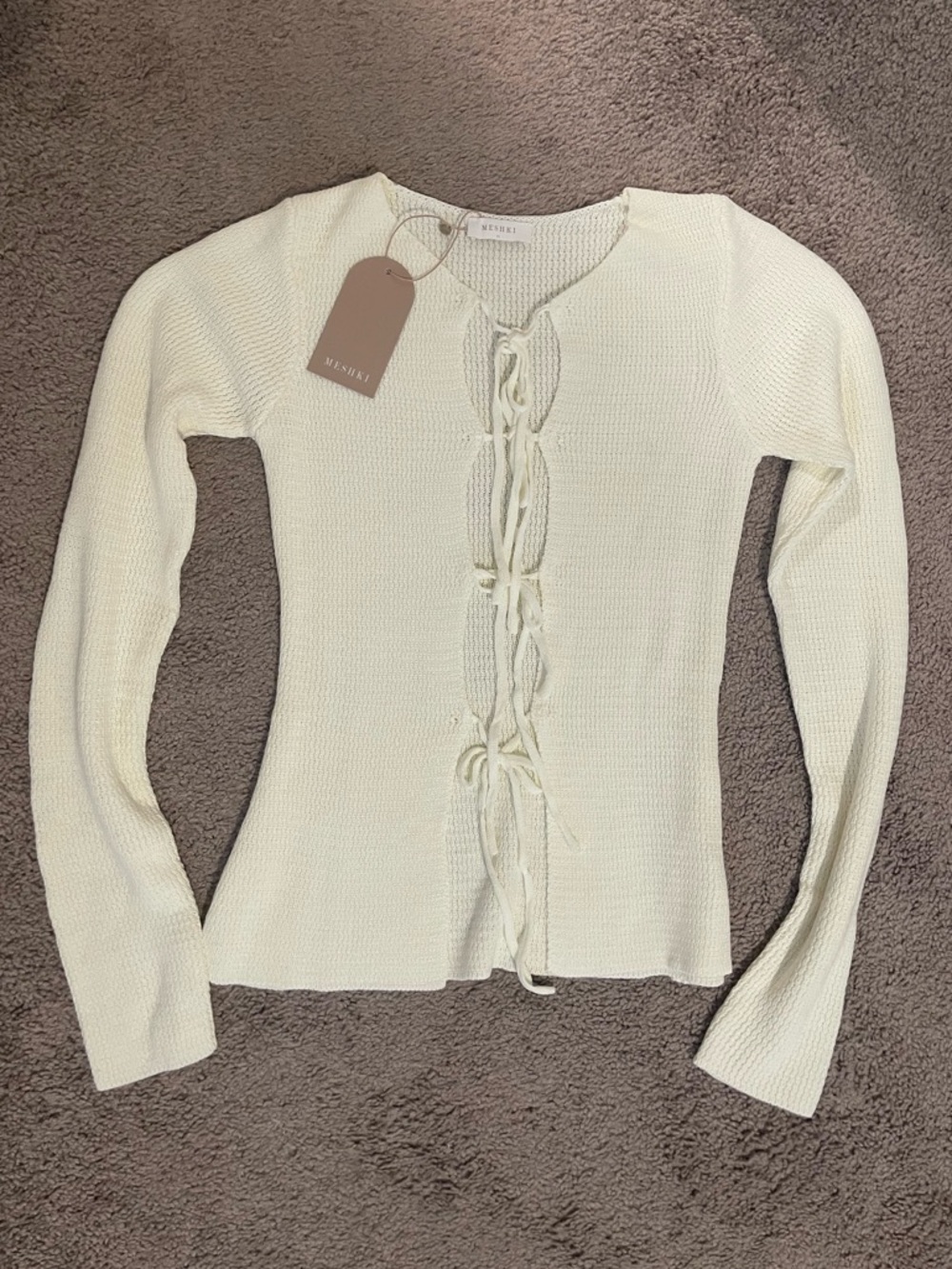 Meshki Ivory Knit Top